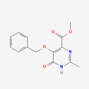 molecular formula C14H14N2O4 B2620689 Methyl 5-(benzyloxy)-2-methyl-6-oxo-1,6-dihydropyrimidine-4-carboxylate CAS No. 2098097-43-7
