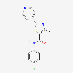 molecular formula C16H12ClN3OS B2620692 N-(4-chlorophenyl)-4-methyl-2-(4-pyridinyl)-1,3-thiazole-5-carboxamide CAS No. 321430-18-6