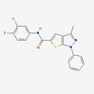 N-(3-chloro-4-fluorophenyl)-3-methyl-1-phenyl-1H-thieno[2,3-c]pyrazole-5-carboxamide