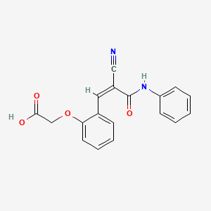 molecular formula C18H14N2O4 B2620694 2-[2-[(Z)-3-苯胺基-2-氰基-3-氧代丙-1-烯基]苯氧基]乙酸 CAS No. 1054388-54-3