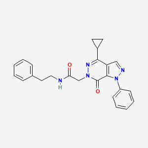 molecular formula C24H23N5O2 B2620695 2-(4-cyclopropyl-7-oxo-1-phenyl-1H-pyrazolo[3,4-d]pyridazin-6(7H)-yl)-N-phenethylacetamide CAS No. 1105225-35-1