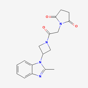 molecular formula C17H18N4O3 B2620703 1-[2-[3-(2-Methylbenzimidazol-1-yl)azetidin-1-yl]-2-oxoethyl]pyrrolidine-2,5-dione CAS No. 2380061-82-3