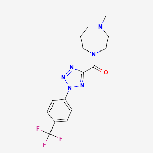 molecular formula C15H17F3N6O B2620704 (4-methyl-1,4-diazepan-1-yl)(2-(4-(trifluoromethyl)phenyl)-2H-tetrazol-5-yl)methanone CAS No. 1396782-37-8