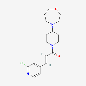 (E)-3-(2-Chloropyridin-4-yl)-1-[4-(1,4-oxazepan-4-yl)piperidin-1-yl]prop-2-en-1-one