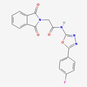 molecular formula C18H11FN4O4 B2620707 2-(1,3-二氧代异吲哚-2-基)-N-[5-(4-氟苯基)-1,3,4-恶二唑-2-基]乙酰胺 CAS No. 921059-32-7