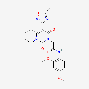 molecular formula C21H23N5O6 B2620709 N-(2,4-dimethoxyphenyl)-2-[4-(5-methyl-1,2,4-oxadiazol-3-yl)-1,3-dioxo-5,6,7,8-tetrahydro-1H-pyrido[1,2-c]pyrimidin-2(3H)-yl]acetamide CAS No. 1775523-96-0