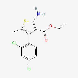 molecular formula C14H13Cl2NO2S B2620718 Ethyl 2-amino-4-(2,4-dichlorophenyl)-5-methylthiophene-3-carboxylate CAS No. 350989-83-2