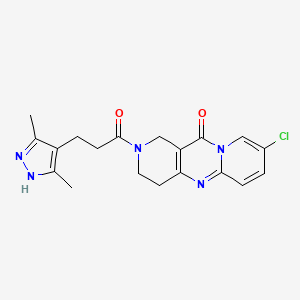 molecular formula C19H20ClN5O2 B2620719 8-氯-2-(3-(3,5-二甲基-1H-吡唑-4-基)丙酰)-3,4-二氢-1H-二吡啶并[1,2-a:4',3'-d]嘧啶-11(2H)-酮 CAS No. 2034201-85-7