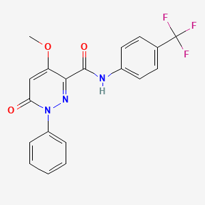 molecular formula C19H14F3N3O3 B2620720 4-methoxy-6-oxo-1-phenyl-N-[4-(trifluoromethyl)phenyl]pyridazine-3-carboxamide CAS No. 921786-34-7