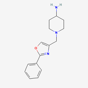 molecular formula C15H19N3O B2620724 1-[(2-Phenyl-1,3-oxazol-4-yl)methyl]piperidin-4-amine CAS No. 1154260-99-7
