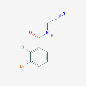molecular formula C9H6BrClN2O B2620728 3-bromo-2-chloro-N-(cyanomethyl)benzamide CAS No. 1564543-92-5
