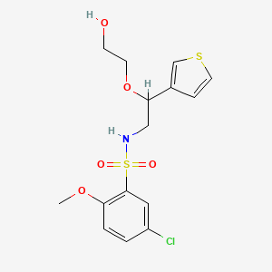 molecular formula C15H18ClNO5S2 B2620743 5-chloro-N-(2-(2-hydroxyethoxy)-2-(thiophen-3-yl)ethyl)-2-methoxybenzenesulfonamide CAS No. 2034366-73-7