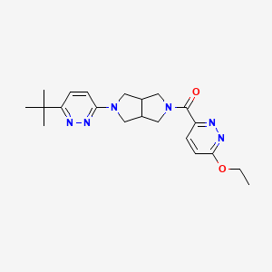 molecular formula C21H28N6O2 B2620744 [2-(6-Tert-butylpyridazin-3-yl)-1,3,3a,4,6,6a-hexahydropyrrolo[3,4-c]pyrrol-5-yl]-(6-ethoxypyridazin-3-yl)methanone CAS No. 2415520-07-7