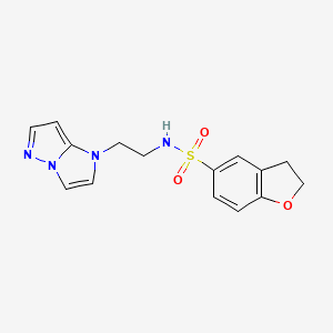 molecular formula C15H16N4O3S B2620746 N-(2-(1H-imidazo[1,2-b]pyrazol-1-yl)ethyl)-2,3-dihydrobenzofuran-5-sulfonamide CAS No. 1795191-21-7