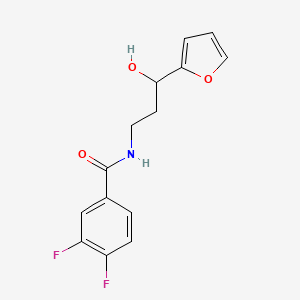 molecular formula C14H13F2NO3 B2620750 3,4-difluoro-N-(3-(furan-2-yl)-3-hydroxypropyl)benzamide CAS No. 1354539-27-7