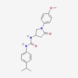 molecular formula C21H25N3O3 B2620752 1-(4-异丙苯基)-3-(1-(4-甲氧基苯基)-5-氧代吡咯烷-3-基)脲 CAS No. 877640-46-5