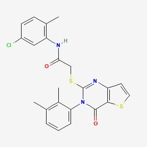 molecular formula C23H20ClN3O2S2 B2620753 N-(5-氯-2-甲基苯基)-2-{[3-(2,3-二甲基苯基)-4-氧代-3,4-二氢噻吩并[3,2-d]嘧啶-2-基]硫代}乙酰胺 CAS No. 1291857-50-5