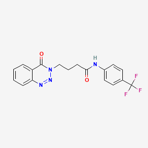 molecular formula C18H15F3N4O2 B2620760 4-(4-oxo-1,2,3-benzotriazin-3-yl)-N-[4-(trifluoromethyl)phenyl]butanamide CAS No. 880812-03-3