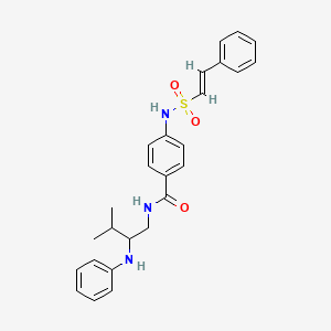 N-(2-anilino-3-methylbutyl)-4-[[(E)-2-phenylethenyl]sulfonylamino]benzamide
