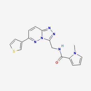 molecular formula C16H14N6OS B2620768 1-methyl-N-((6-(thiophen-3-yl)-[1,2,4]triazolo[4,3-b]pyridazin-3-yl)methyl)-1H-pyrrole-2-carboxamide CAS No. 1904301-76-3