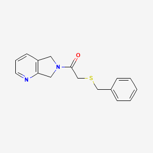 molecular formula C16H16N2OS B2620771 2-(benzylthio)-1-(5H-pyrrolo[3,4-b]pyridin-6(7H)-yl)ethanone CAS No. 2195953-23-0
