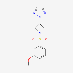 molecular formula C12H14N4O3S B2620786 2-(1-((3-甲氧苯基)磺酰)氮杂环丁-3-基)-2H-1,2,3-三唑 CAS No. 2191212-84-5
