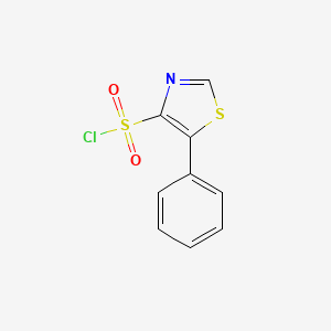 molecular formula C9H6ClNO2S2 B2620787 5-Phenylthiazole-4-sulfonyl chloride CAS No. 2230803-76-4