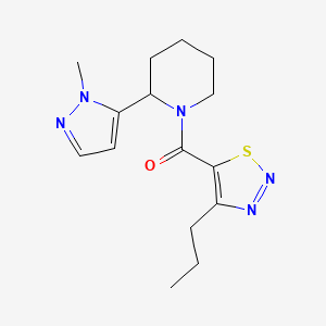 [2-(2-Methylpyrazol-3-yl)piperidin-1-yl]-(4-propylthiadiazol-5-yl)methanone