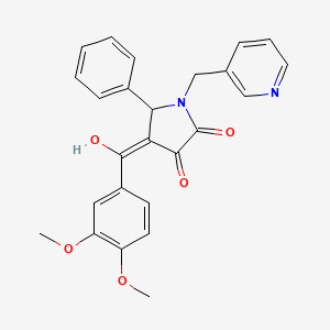 molecular formula C25H22N2O5 B2620796 4-(3,4-dimethoxybenzoyl)-3-hydroxy-5-phenyl-1-(pyridin-3-ylmethyl)-1H-pyrrol-2(5H)-one CAS No. 636989-51-0