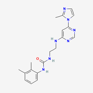 molecular formula C19H23N7O B2620802 1-(2,3-二甲苯基)-3-(2-((6-(2-甲基-1H-咪唑-1-基)嘧啶-4-基)氨基)乙基)脲 CAS No. 1171489-28-3