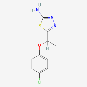 molecular formula C10H10ClN3OS B2620805 5-[1-(4-Chloro-phenoxy)-ethyl]-[1,3,4]thiadiazol-2-ylamine CAS No. 78784-06-2