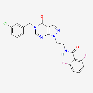 N-(2-(5-(3-chlorobenzyl)-4-oxo-4,5-dihydro-1H-pyrazolo[3,4-d]pyrimidin-1-yl)ethyl)-2,6-difluorobenzamide