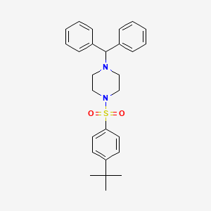 molecular formula C27H32N2O2S B2620816 1-Benzhydryl-4-[(4-tert-butylphenyl)sulfonyl]piperazine CAS No. 389083-69-6