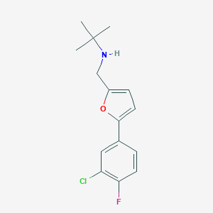 molecular formula C15H17ClFNO B262082 N-(tert-butyl)-N-{[5-(3-chloro-4-fluorophenyl)-2-furyl]methyl}amine 