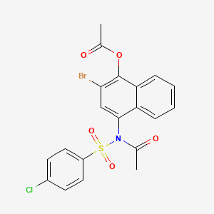 4-{Acetyl[(4-chlorophenyl)sulfonyl]amino}-2-bromo-1-naphthyl acetate
