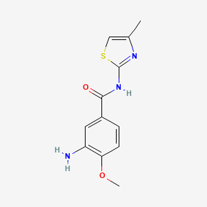 molecular formula C12H13N3O2S B2620829 3-氨基-4-甲氧基-N-(4-甲基-1,3-噻唑-2-基)苯甲酰胺 CAS No. 1016741-33-5