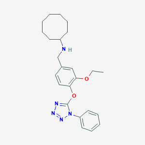 molecular formula C24H31N5O2 B262083 N-{3-ethoxy-4-[(1-phenyl-1H-tetrazol-5-yl)oxy]benzyl}cyclooctanamine 
