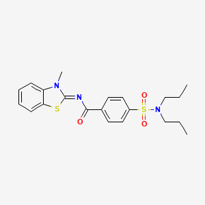 molecular formula C21H25N3O3S2 B2620830 4-(二丙基氨基磺酰基)-N-(3-甲基-1,3-苯并噻唑-2-亚甲基)苯甲酰胺 CAS No. 325986-84-3