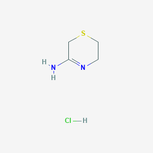molecular formula C4H9ClN2S B2620834 Thiomorpholin-3-imine hydrochloride CAS No. 179685-20-2