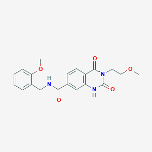 molecular formula C20H21N3O5 B2620838 N-(2-methoxybenzyl)-3-(2-methoxyethyl)-2,4-dioxo-1,2,3,4-tetrahydroquinazoline-7-carboxamide CAS No. 892272-86-5