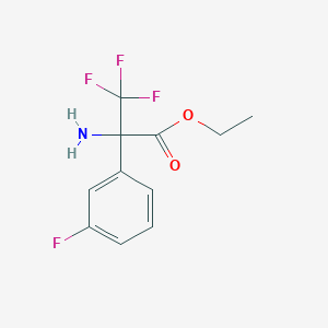molecular formula C11H11F4NO2 B2620840 Ethyl 2-amino-3,3,3-trifluoro-2-(3-fluorophenyl)propanoate CAS No. 2113411-68-8