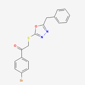 molecular formula C17H13BrN2O2S B2620844 2-((5-苄基-1,3,4-恶二唑-2-基)硫代)-1-(4-溴苯基)乙酮 CAS No. 326004-27-7