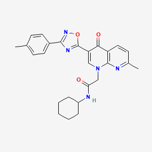 molecular formula C26H27N5O3 B2620846 ethyl N-({[1-(4-benzyl-3-oxo-3,4-dihydropyrido[2,3-b]pyrazin-2-yl)piperidin-4-yl]amino}carbonyl)alaninate CAS No. 1030133-97-1