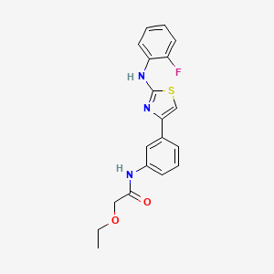 molecular formula C19H18FN3O2S B2620849 2-乙氧基-N-(3-(2-((2-氟苯基)氨基)噻唑-4-基)苯基)乙酰胺 CAS No. 1797028-34-2