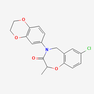 molecular formula C18H16ClNO4 B2620856 7-氯-4-(2,3-二氢-1,4-苯并二恶英-6-基)-2-甲基-4,5-二氢-1,4-苯并恶杂环-3(2H)-酮 CAS No. 1396854-59-3