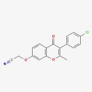 molecular formula C18H12ClNO3 B2620861 2-((3-(4-氯苯基)-2-甲基-4-氧代-4H-色满-7-基)氧基)乙腈 CAS No. 618389-72-3