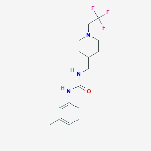 molecular formula C17H24F3N3O B2620863 1-(3,4-Dimethylphenyl)-3-[[1-(2,2,2-trifluoroethyl)piperidin-4-yl]methyl]urea CAS No. 2309732-84-9