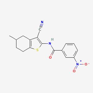 molecular formula C17H15N3O3S B2620866 N-(3-氰基-5-甲基-4,5,6,7-四氢苯并[b]噻吩-2-基)-3-硝基苯甲酰胺 CAS No. 391221-66-2