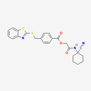molecular formula C24H23N3O3S2 B2620868 [2-[(1-Cyanocyclohexyl)amino]-2-oxoethyl] 4-(1,3-benzothiazol-2-ylsulfanylmethyl)benzoate CAS No. 873952-01-3