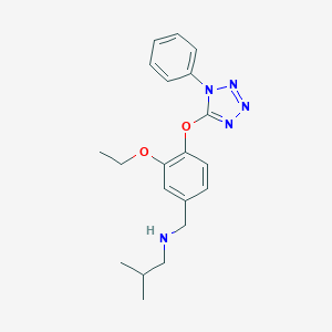 molecular formula C20H25N5O2 B262087 N-{3-ethoxy-4-[(1-phenyl-1H-tetrazol-5-yl)oxy]benzyl}-2-methylpropan-1-amine 